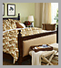 Left Bank bed & X-based stools