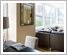 Parsons desk & Garvey dining chair & Antique tilled mirror