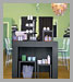 Sturdy tables, chic seating & capiz-shell lighting