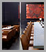 Abbott corner chairs and Maxwell bar stools