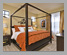 Farmhouse canopy bed, dresser & bedside table