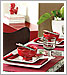 Floral square salad plates & pointsettia ceramic bowls