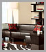 Leather cube sectional & rustic block side table