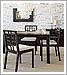 Overlapping-squares chair & capiz hanging lamp