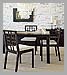 Overlapping-squares chair & capiz hanging lamp